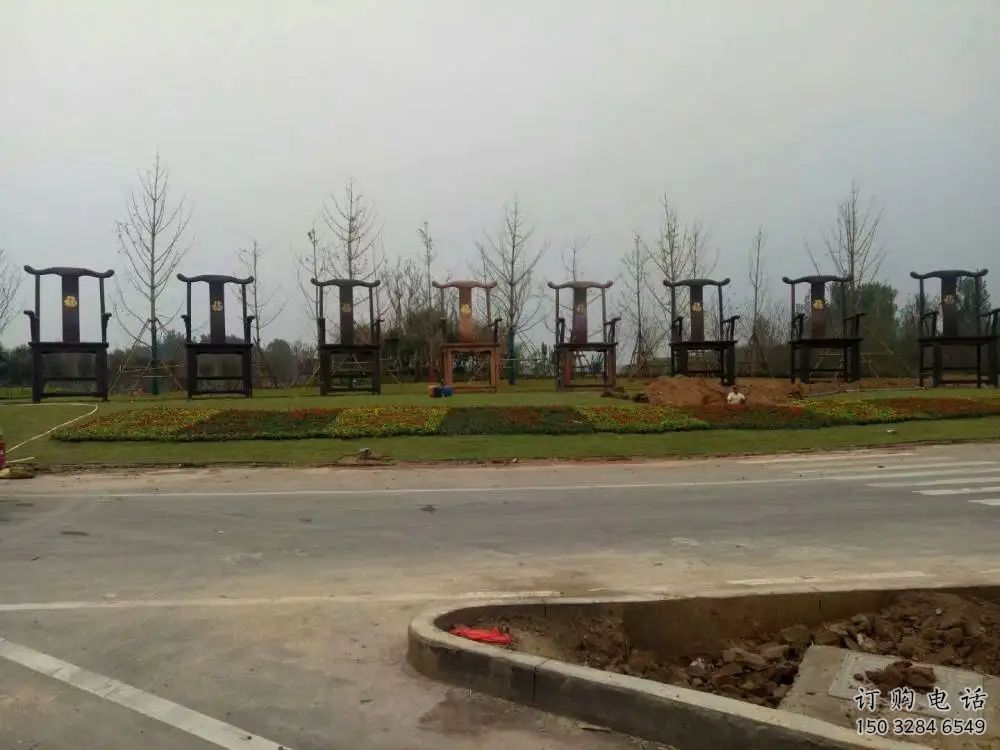 園林椅子雕塑廠家 創意小品 中式不銹鋼椅子雕塑廠