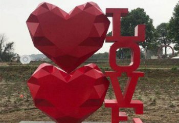 噴漆心心相印雕塑廠家 中式抽象廣場(chǎng)小品 