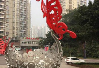 現代路標雕塑廠家 大型別墅區擺件 創意不銹鋼路標雕塑廠