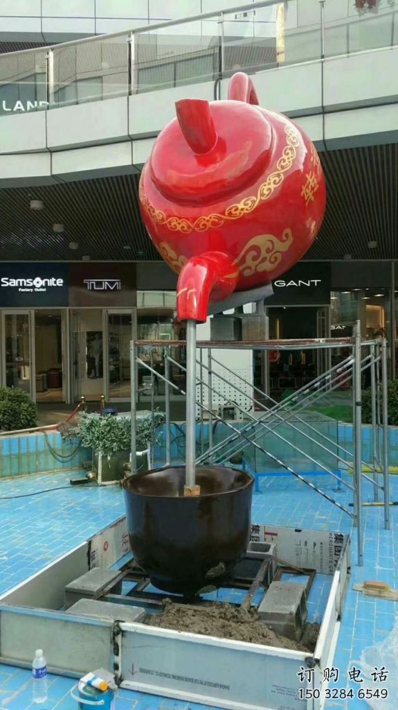 歐式水壺雕塑廠家 抽象擺件 烤漆不銹鋼水壺雕塑廠