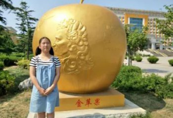 鍍金金蘋果雕塑廠家 廣場(chǎng)擺件 現(xiàn)代不銹鋼金蘋果雕塑廠