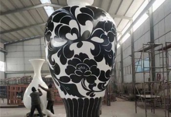 噴漆花瓶雕塑廠家 中式小品 大型不銹鋼花瓶雕塑廠