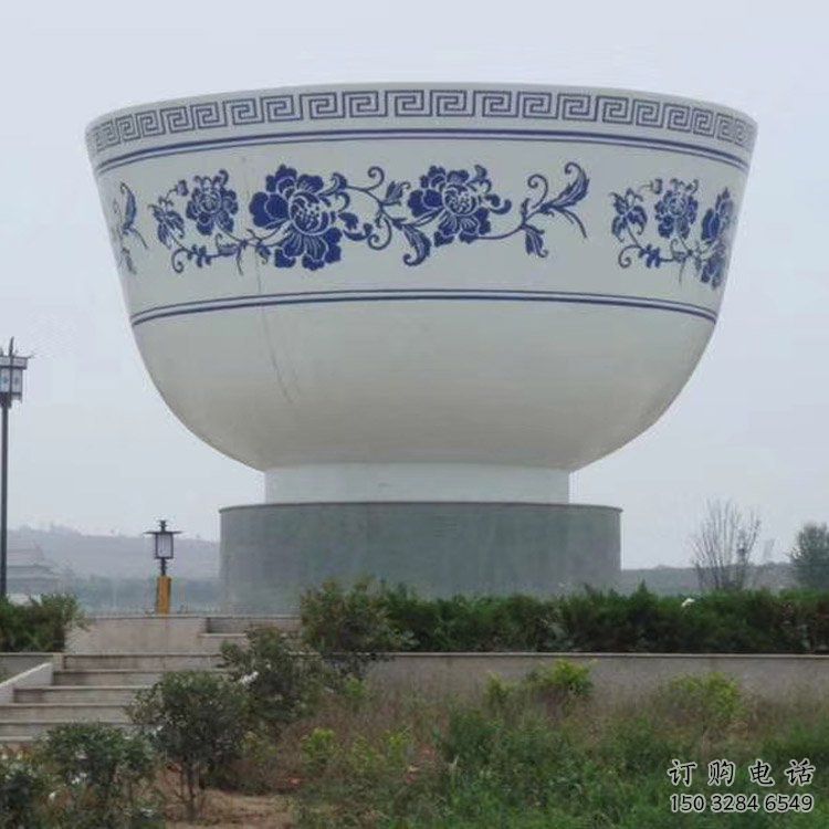 彩繪大碗雕塑廠家 廣場(chǎng)擺件 街頭不銹鋼大碗雕塑廠