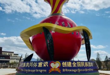 商業街花瓶雕塑廠家 戶外擺件 大型不銹鋼花瓶雕塑廠