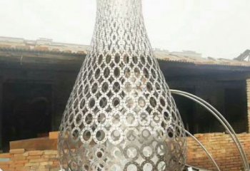 鏤空花瓶雕塑廠家 園林小品 大型不銹鋼花瓶雕塑廠