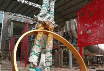 抽象圓規雕塑廠家 創意小品 房地產不銹鋼圓規雕塑廠