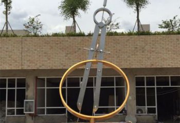 幾何圓規雕塑廠家 抽象小品 歐式不銹鋼圓規雕塑廠