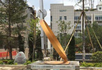 異形圓規雕塑廠家 現代小品 廣場不銹鋼圓規雕塑廠