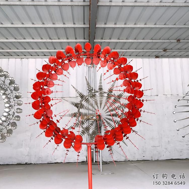 商業街風動雕塑廠家 戶外擺件 大型不銹鋼風動雕塑廠