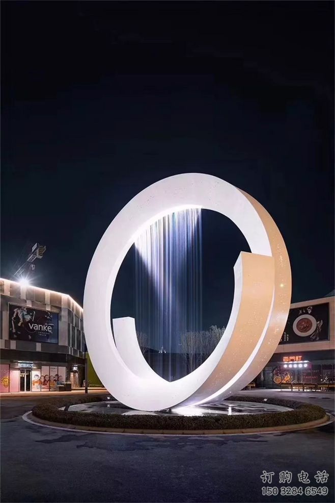 商業街水簾雕塑廠家 音樂擺件 大型不銹鋼水簾雕塑廠