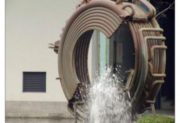 酒店水簾雕塑廠家 音樂(lè)水景小品 現(xiàn)代不銹鋼水簾雕塑廠