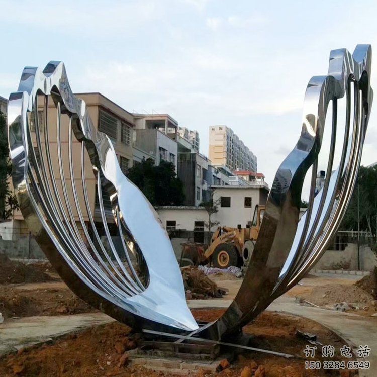 鏡面貝殼雕塑廠家 大型擺件 廣場不銹鋼貝殼雕塑廠