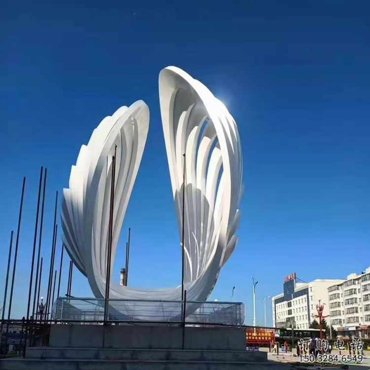 幾何貝殼雕塑廠家 抽象小品 現代不銹鋼貝殼雕塑廠