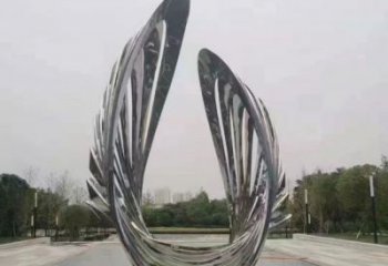 歐式貝殼雕塑廠家 抽象擺件 鏡面不銹鋼貝殼雕塑定做