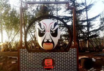 中式臉譜雕塑廠家 創意小品 彩繪不銹鋼臉譜雕塑廠