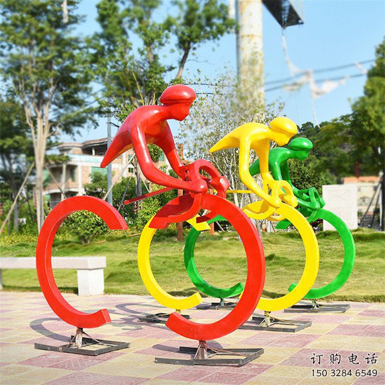 歐式賽車雕塑廠家 抽象擺件 體育場不銹鋼賽車雕塑定做