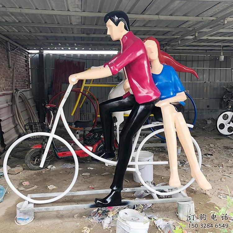 鏤空自行車雕塑廠家 歐式小品 大型不銹鋼自行車雕塑定做