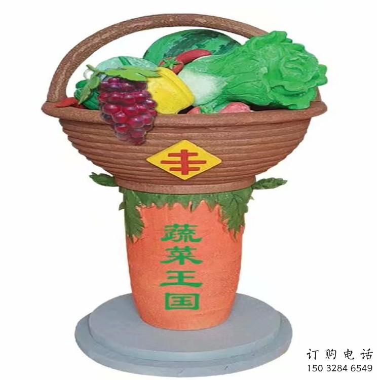 彩繪菜籃子雕塑廠家 廣場擺件 街頭不銹鋼菜籃子雕塑廠