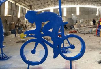 烤漆自行車雕塑廠家 體育小品 抽象不銹鋼自行車雕塑廠