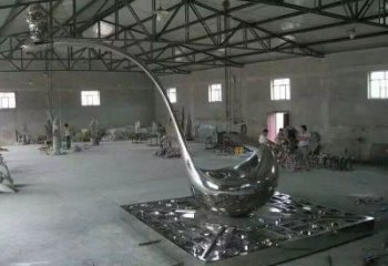 鏡面勺子雕塑廠家 大型擺件 現(xiàn)代不銹鋼勺子雕塑廠