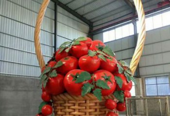 創(chuàng)意菜籃子雕塑廠家 烤漆小品 公園不銹鋼菜籃子雕塑廠