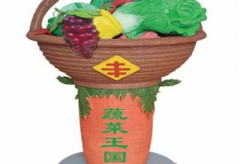 彩繪菜籃子雕塑廠家 廣場(chǎng)擺件 街頭不銹鋼菜籃子雕塑廠