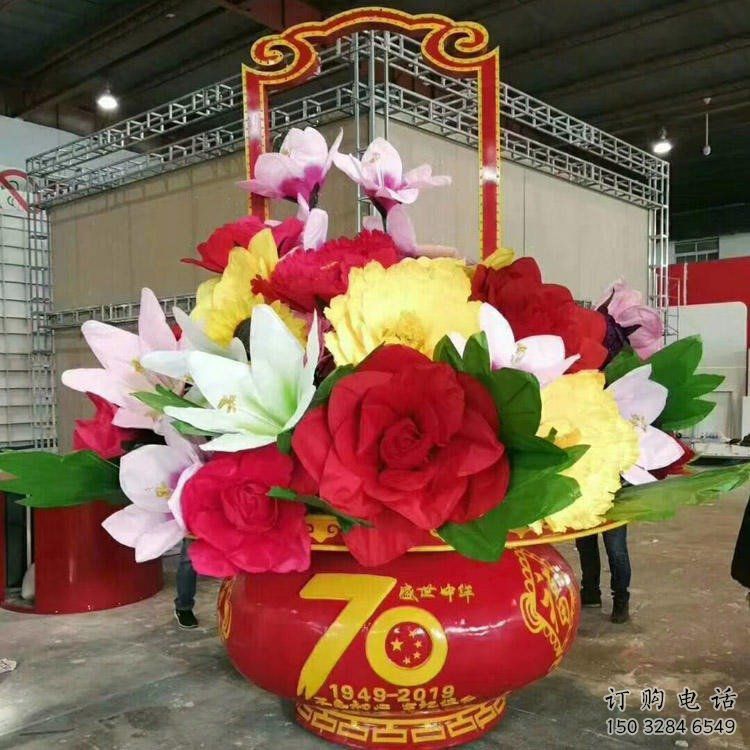 現(xiàn)代花籃雕塑廠家 大型擺件 烤漆不銹鋼花籃雕塑定制