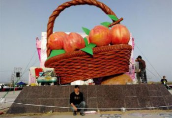 烤漆菜籃子雕塑廠家 現(xiàn)代小品 戶外不銹鋼菜籃子雕塑廠