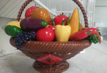 異形菜籃子雕塑廠家 現(xiàn)代小品 廣場(chǎng)不銹鋼菜籃子雕塑定制