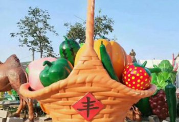 戶外菜籃子雕塑廠家 噴漆小品 彩繪不銹鋼菜籃子雕塑報(bào)價(jià)