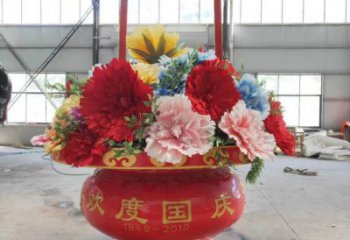 大型花籃雕塑廠家 彩繪小品 戶外不銹鋼花籃雕塑報(bào)價(jià)