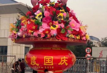 彩繪花籃雕塑廠家 創(chuàng)意擺件 街頭不銹鋼花籃雕塑報(bào)價(jià)