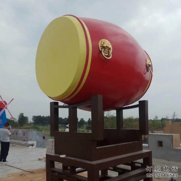 噴漆大鼓雕塑廠家 中式小品 大型不銹鋼大鼓雕塑生產