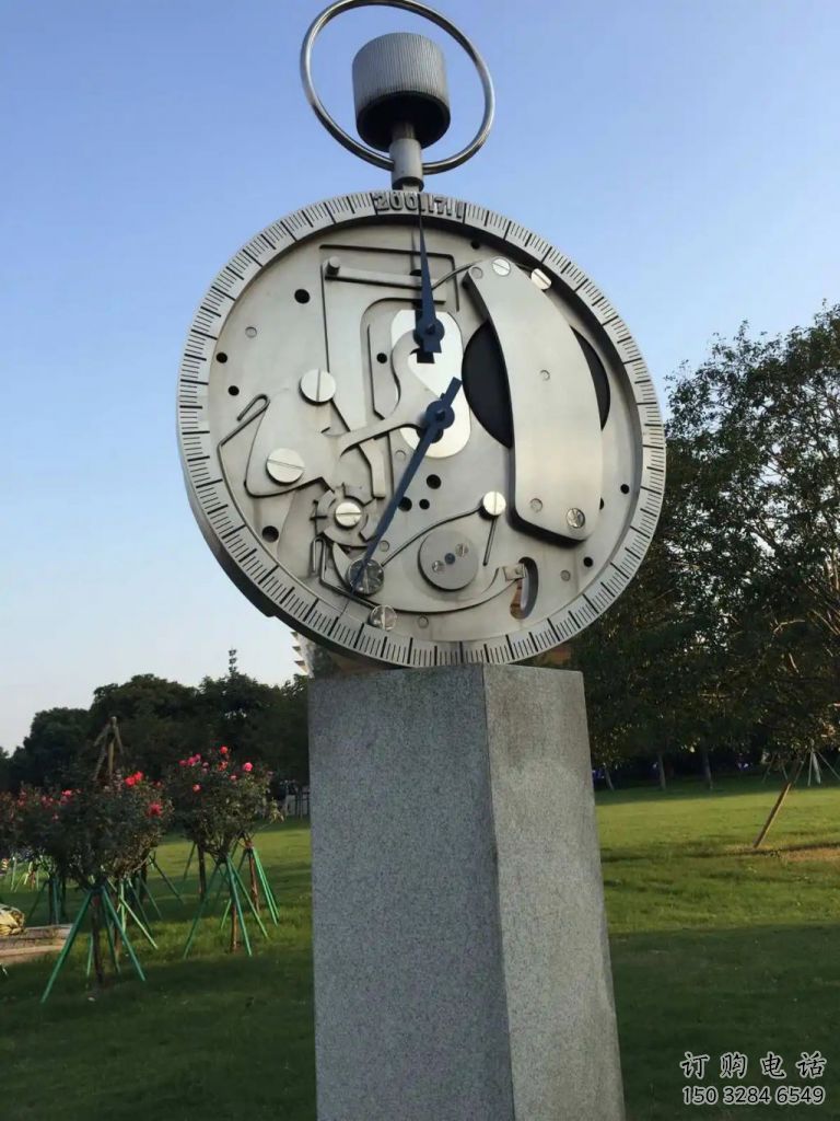房地產鐘表雕塑廠家 歐式擺件 街頭不銹鋼鐘表雕塑制作