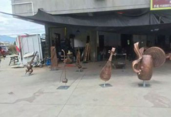 創(chuàng)意二胡雕塑廠家 現(xiàn)代小品 公園不銹鋼二胡雕塑廠