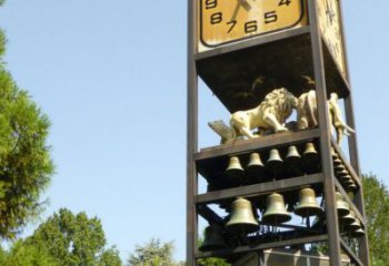 庭院鐘表雕塑廠家 現代小品 大型不銹鋼鐘表雕塑定制