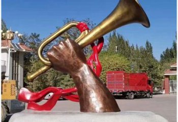 廣場喇叭雕塑廠家 黨建小品 現代不銹鋼喇叭雕塑制作