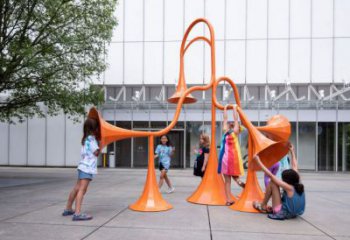 公園喇叭雕塑廠家 戶外擺件 創(chuàng)意不銹鋼喇叭雕塑生產(chǎn)