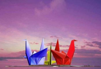 大型商場千紙鶴雕塑廠家 仿真擺件 烤漆不銹鋼千紙鶴雕塑生產(chǎn)