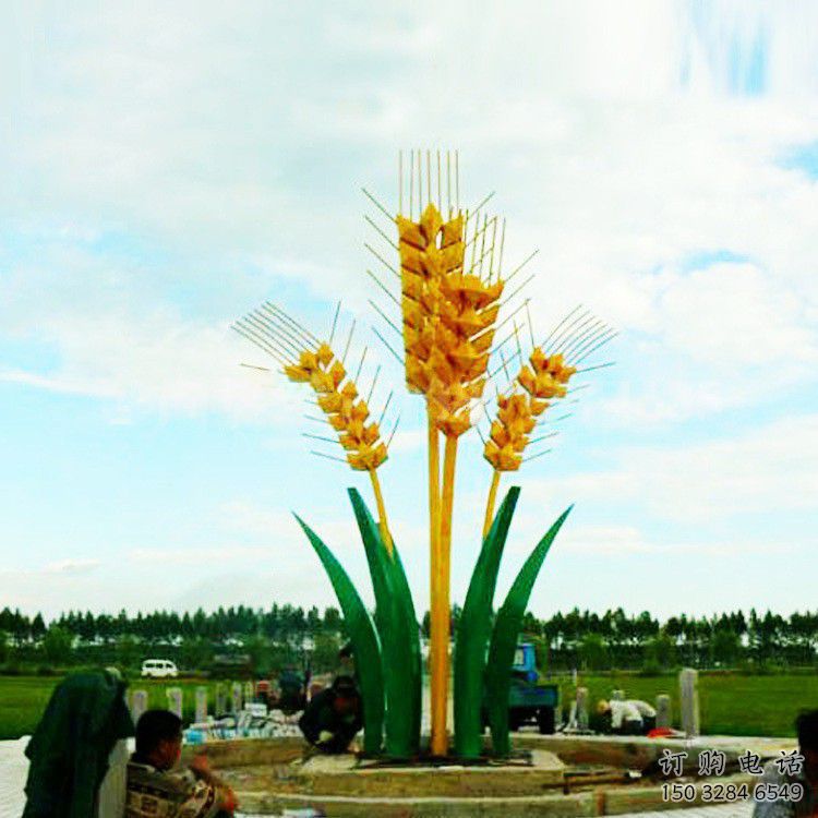 廣場麥穗雕塑廠家 公園小品 幾何不銹鋼麥穗雕塑廠