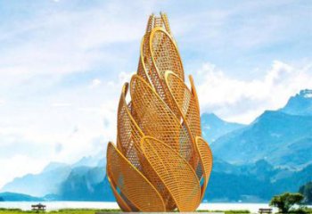 鏤空麥穗雕塑廠家 園林小品 抽象鏤空不銹鋼麥穗雕塑廠