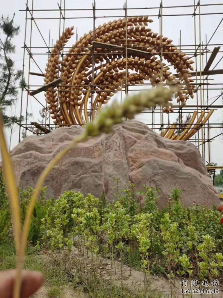 中式青稞雕塑廠家 廣場小品 游樂場不銹鋼青稞雕塑廠