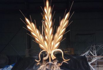 仿古青稞雕塑廠家 草地小品 房地產(chǎn)不銹鋼青稞雕塑廠