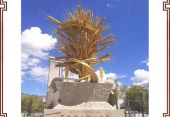 街道青稞雕塑廠家 現(xiàn)代擺件 烤漆不銹鋼青稞雕塑廠制作