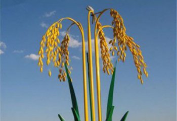 大型青稞雕塑廠家 現(xiàn)代公園小品 烤漆仿真不銹鋼青稞雕塑