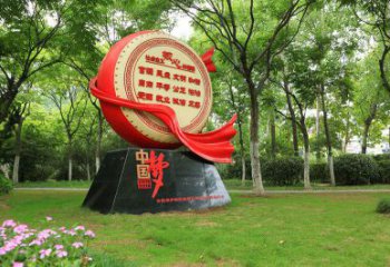 黨建鑼鼓雕塑廠家 異形小品 大型不銹鋼鑼鼓雕塑廠