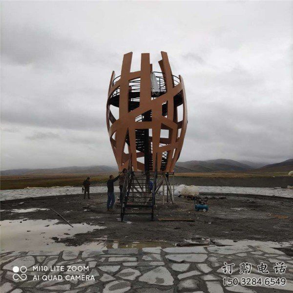 現(xiàn)代籠子雕塑廠家 大型別墅區(qū)擺件 烤漆不銹鋼籠子雕塑廠