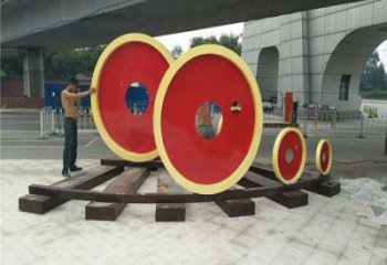 房地產齒輪雕塑廠家 烤漆擺件 創意不銹鋼齒輪雕塑廠