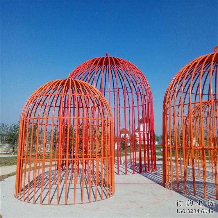 幾何籠子雕塑廠家 幼兒園小品 鏤空不銹鋼籠子雕塑廠