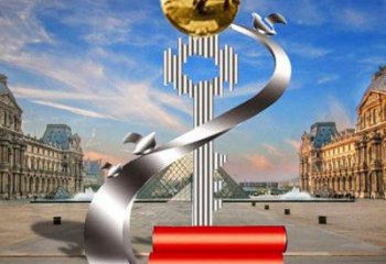 廣場鑰匙雕塑廠家 創(chuàng)意公園小品 拉絲不銹鋼鑰匙雕塑廠